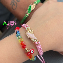Load image into Gallery viewer, Rainbow mal de ojo (evil eye) bracelet
