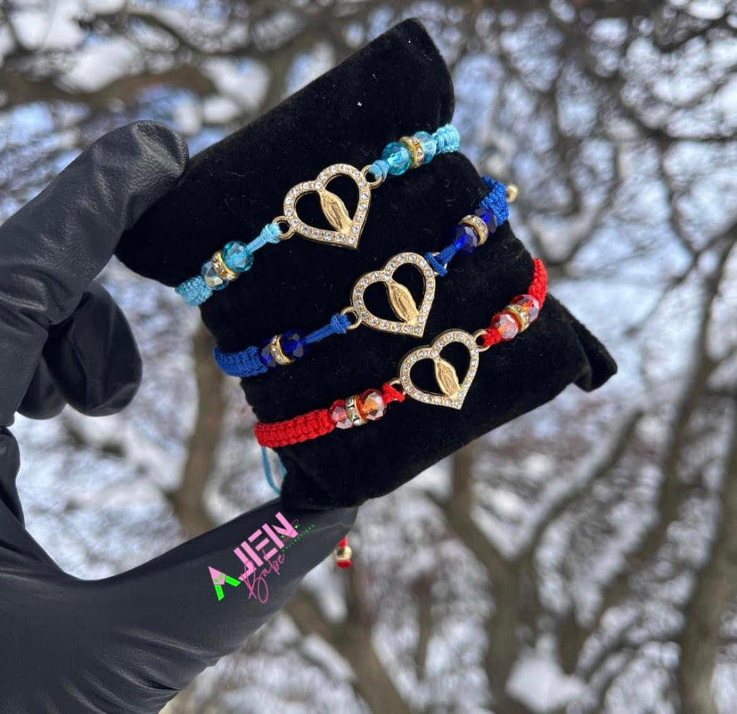 Virgen De Guadalupe heart bracelet