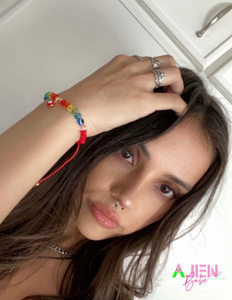 Rainbow mal de ojo (evil eye) bracelet