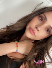 Load image into Gallery viewer, Rainbow mal de ojo (evil eye) bracelet

