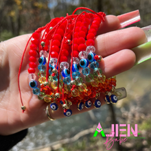 Load image into Gallery viewer, Rainbow mal de ojo (evil eye) bracelet
